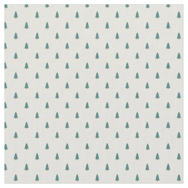 Cute small Christmas trees on white Fabric (Close Up)