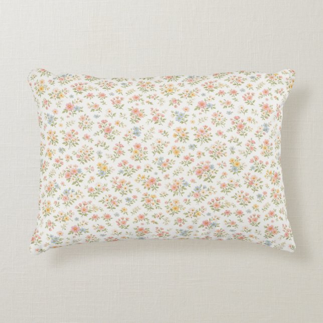 Cute Small Ditsy Floral Seamless Pattern Decorative Cushion (Front)