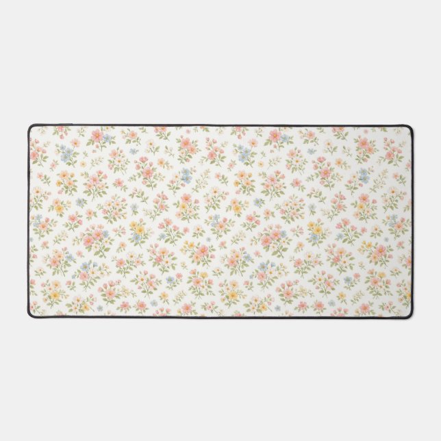 Cute Small Ditsy Floral Seamless Pattern Desk Mat (Front)