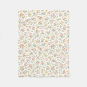 Cute Small Ditsy Floral Seamless Pattern Fleece Blanket