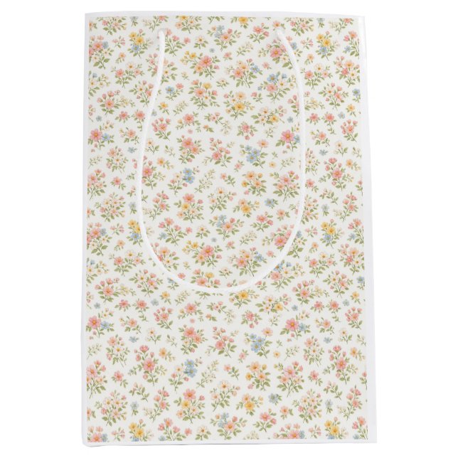 Cute Small Ditsy Floral Seamless Pattern Medium Gift Bag (Front)