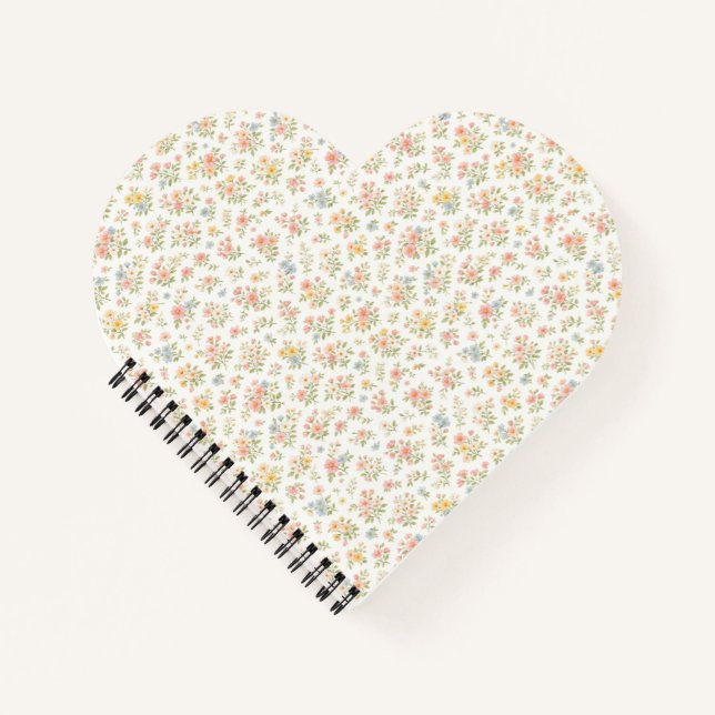 Cute Small Ditsy Floral Seamless Pattern Notebook (Front)