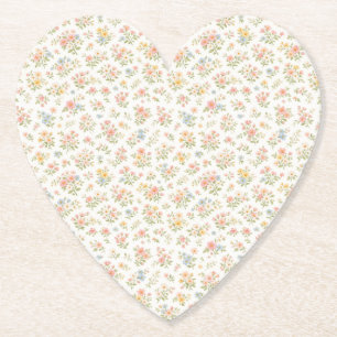 Cute Small Ditsy Floral Seamless Pattern Paper Coaster