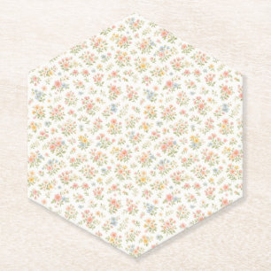 Cute Small Ditsy Floral Seamless Pattern Paper Coaster