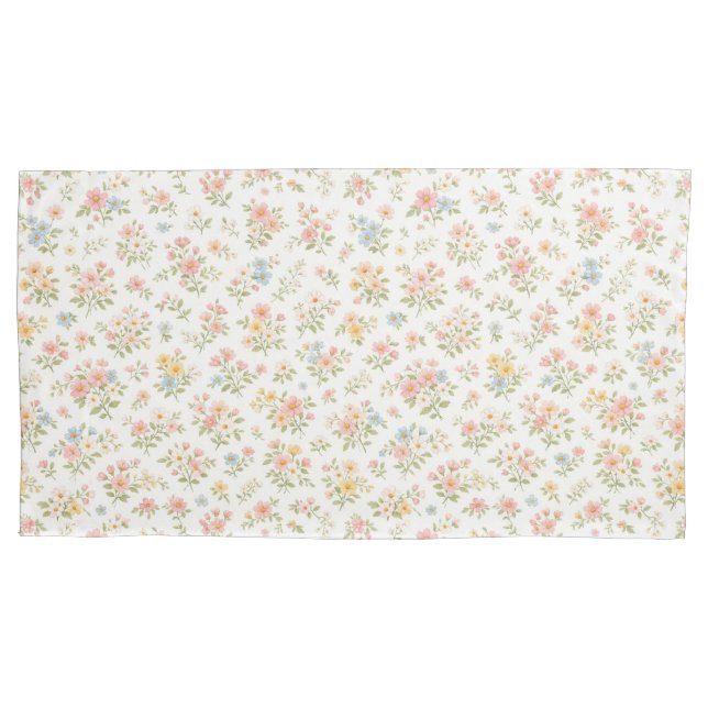 Cute Small Ditsy Floral Seamless Pattern Pillowcase (Front)