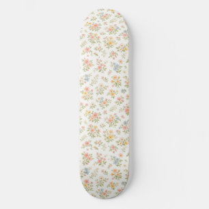 Cute Small Ditsy Floral Seamless Pattern Skateboard