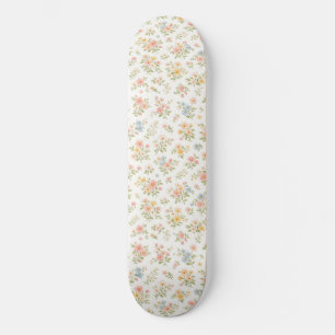 Cute Small Ditsy Floral Seamless Pattern Skateboard