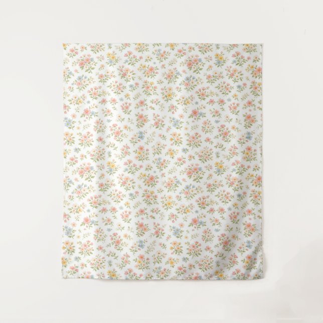 Cute Small Ditsy Floral Seamless Pattern Tapestry (Front)
