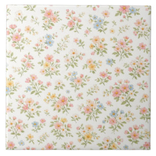 Cute Small Ditsy Floral Seamless Pattern Tile