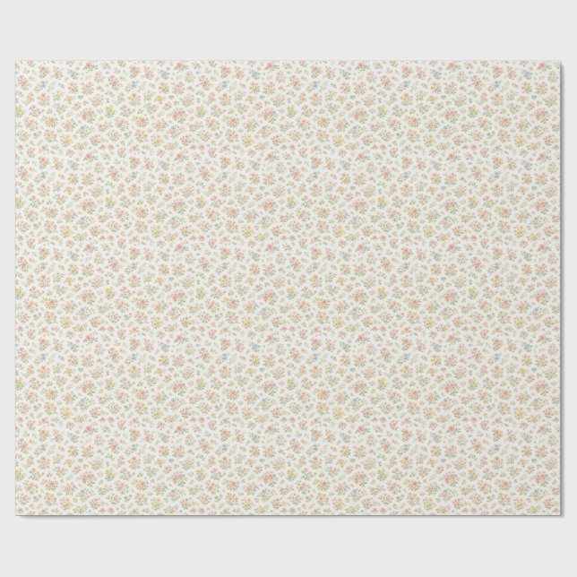 Cute Small Ditsy Floral Seamless Pattern Wrapping Paper (Flat)