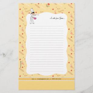 Cute Small kitchen Stationery Sheets