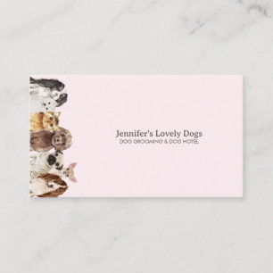 Cute Small Middle Dog Walker Pet Care Business Card