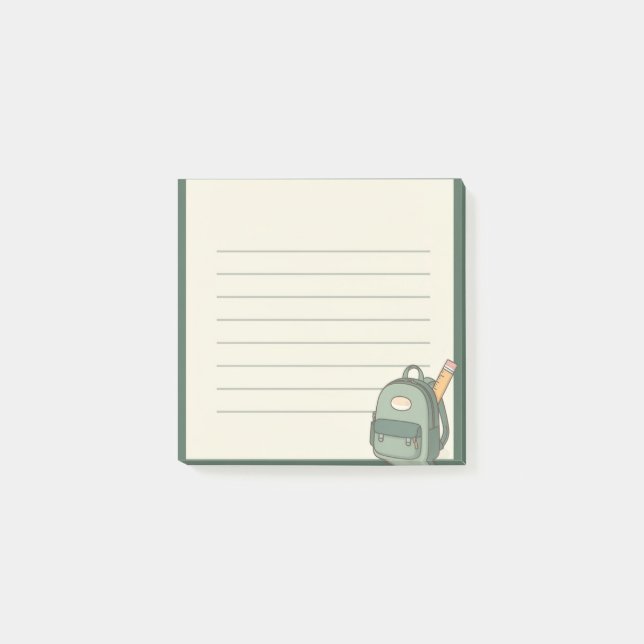 cute small school backpack post-it notes (Front)