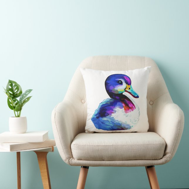 Cute small watercolor duckling cushion (Chair)