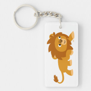 Cute Smart Cartoon Lion Acrylic Keychain