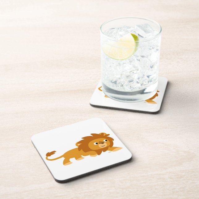 Cute Smart Cartoon Lion Coasters Set (Right Side)
