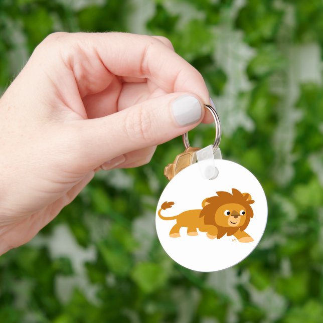 Cute Smart Cartoon Lion Keychain (Hand)