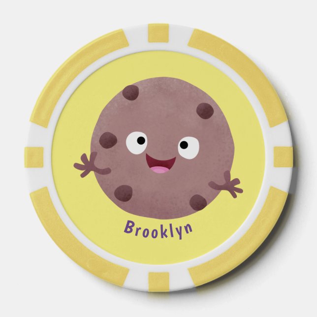 Cute smart chocolate chip cookie cartoon (Front)
