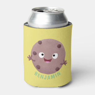 Cute smart chocolate chip cookie cartoon can cooler