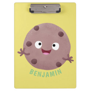 Cute smart chocolate chip cookie cartoon clipboard