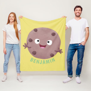 Cute smart chocolate chip cookie cartoon fleece blanket