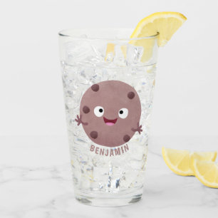 Cute smart chocolate chip cookie cartoon glass