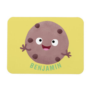 Cute smart chocolate chip cookie cartoon magnet
