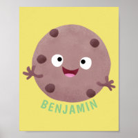 Cute smart chocolate chip cookie cartoon