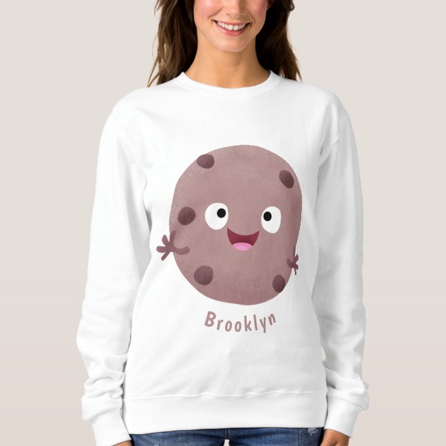 Cute smart chocolate chip cookie cartoon sweatshirt (Front)