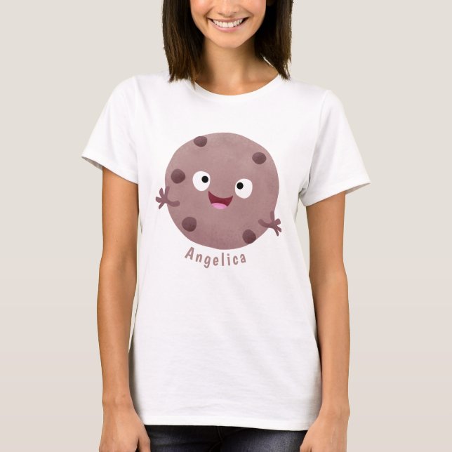 Cute smart chocolate chip cookie cartoon T-Shirt (Front)