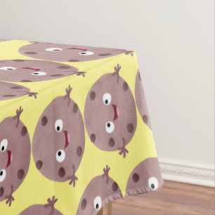 Cute smart chocolate chip cookie cartoon tablecloth
