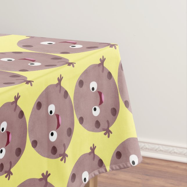 Cute smart chocolate chip cookie cartoon tablecloth (In Situ)