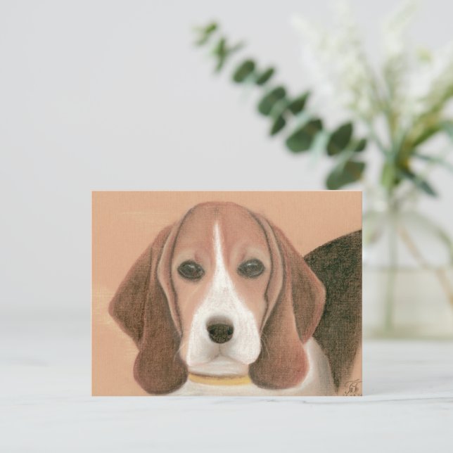 Cute smart dog. Pastel   Postcard (Standing Front)