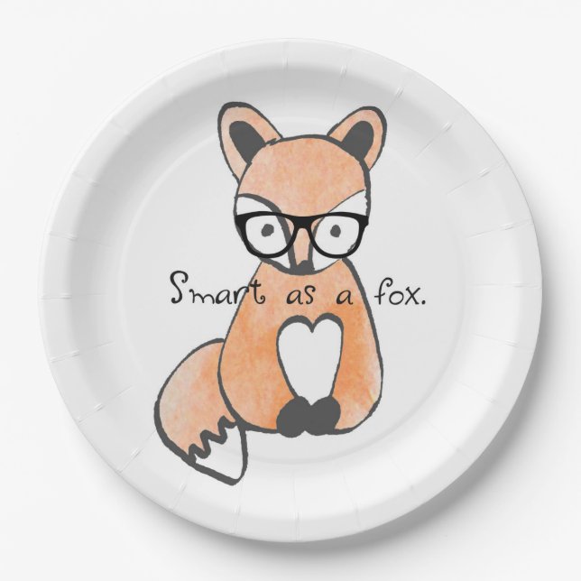 Cute Smart Fox Paper Plate (Front)