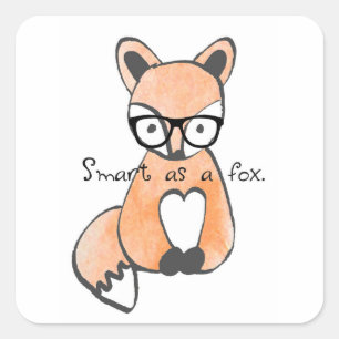 Cute Smart Fox Square Sticker