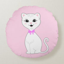 Cute Smart White Cat Cartoon