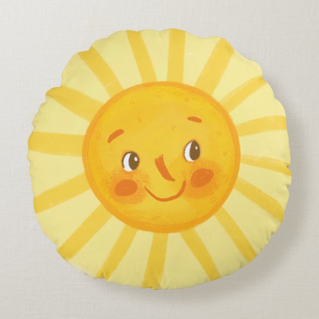 Cute smile sun Baby / kids Nursery  Round Cushion (Front)