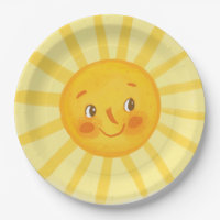 Cute smile sun round pillow