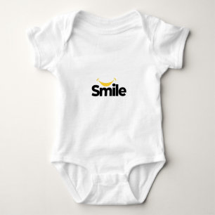 Cute Smile Yellow Banana Graphic Minimalist Baby  Bodysuit