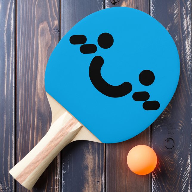 Cute Smiley Face Blue Ping Pong Paddle (Creator Uploaded)