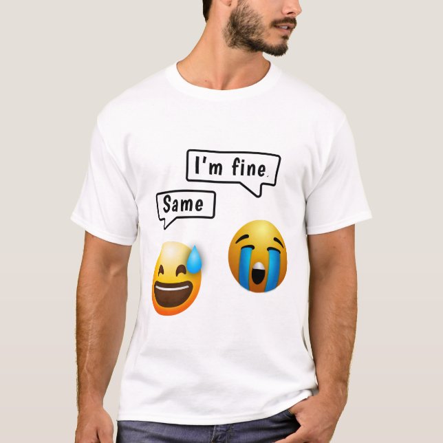 Cute Smiley Face Emoji Men’s T-Shirt (Front)