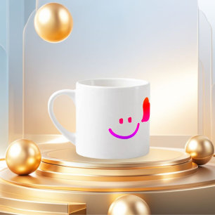 Cute Smiley Face with Heart – Minimalist Happy Vib Espresso Cup