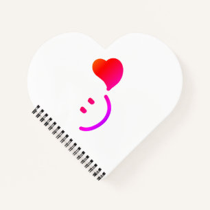 Cute Smiley Face with Heart – Minimalist Happy Vib Notebook