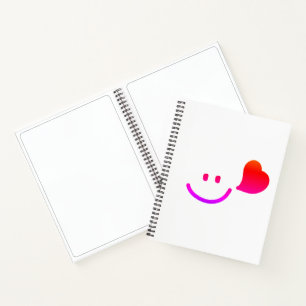 Cute Smiley Face with Heart – Minimalist Happy Vib Notebook