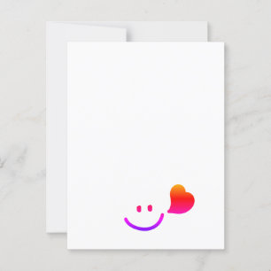 Cute Smiley Face with Heart – Minimalist Happy Vib Postcard