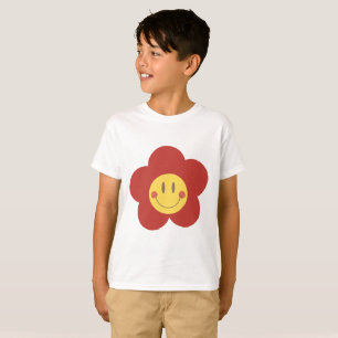 Cute Smiley Flower Retro Aesthetic Happy Face Desi T-Shirt