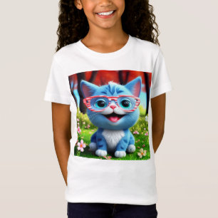 Cute Smiling Blue Kitten-55665 T-Shirt