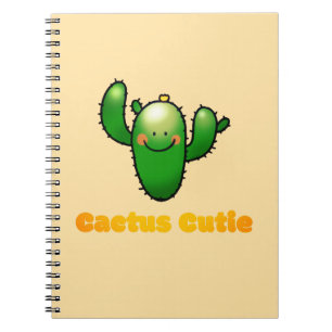 Cute Smiling Cactus Illustration Notebook