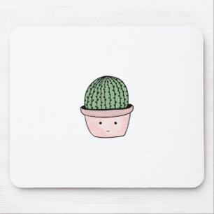 Cute smiling cactus mouse pad
