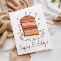 Cute Smiling Cake Piece Business Happy Birthday